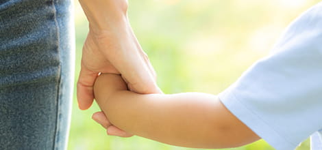 holding hands parent
